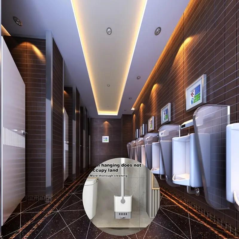 Toilet Brush and Holder Set, 1 Set Wall Mounted Long Handle Toilet Brush and Holder, Household Cleaning Supplies for Bathroom, Home Goods, Bathroom Brush Cleaner