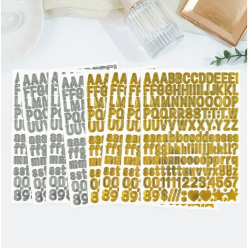 20pcs of Multicolored Glitter Vinyl Letter And Number Stickers, 12 Sheets of 1/2 Inch Self-Adhesive Sparkle Stickers Suitable for Scrapbooking, Greeting Cards, Labeling, Water Bottles, And Projects