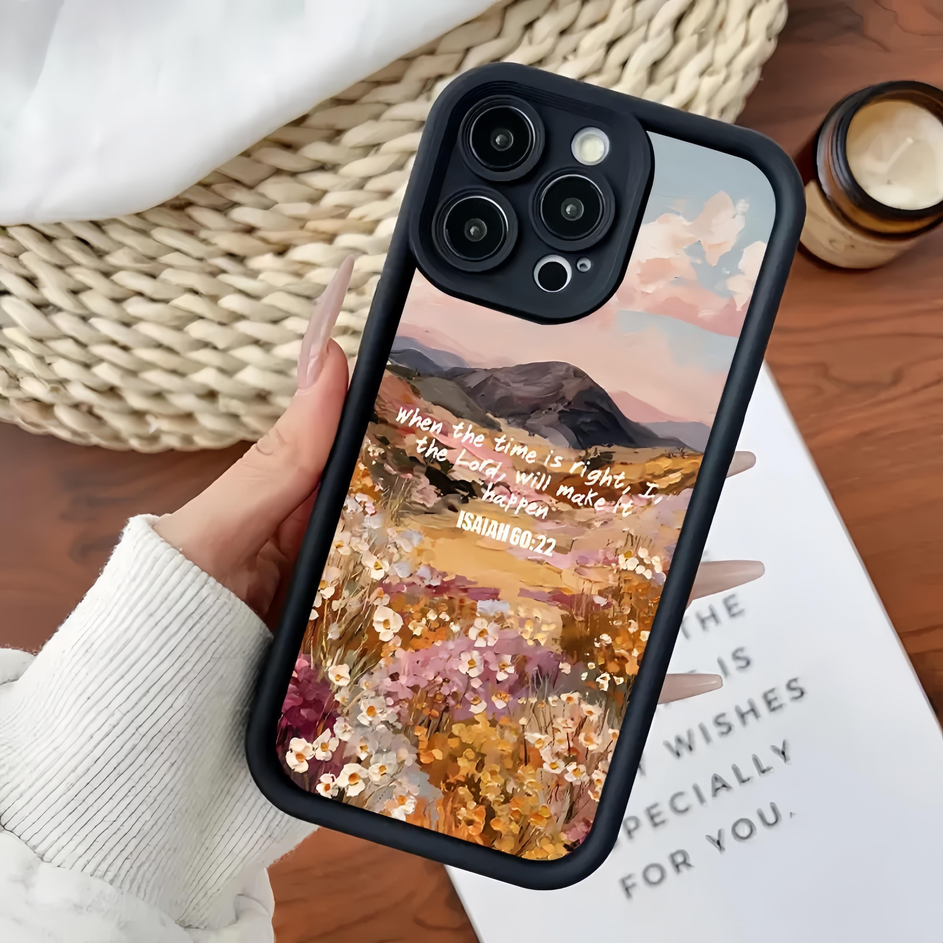 Wildflower Verse Soft TPU Case for iPhone 11-17/ProMax/X/XS/XSMax - Slim Fit, 1.2mm Raised Lips, Non-Slip, Durable Silicone, Shockproof Protection