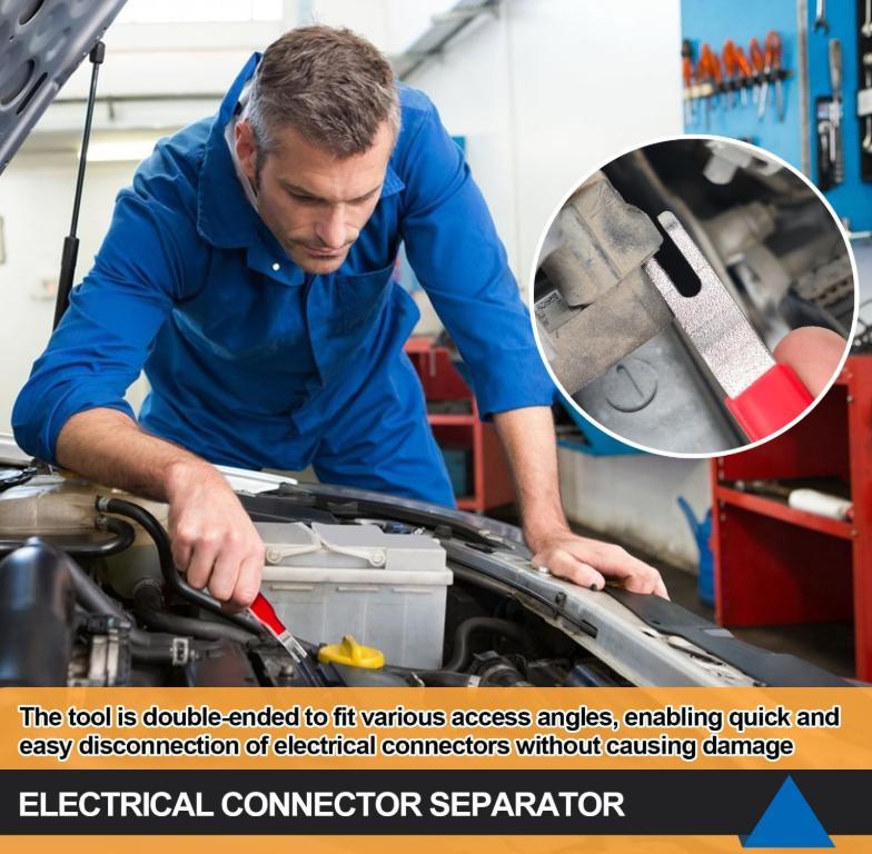 Automobile electrical terminal connector disconnector tool, universal plug connector disconnection and pin removal depinning tool kit for car, truck and SUV wiring harness repair