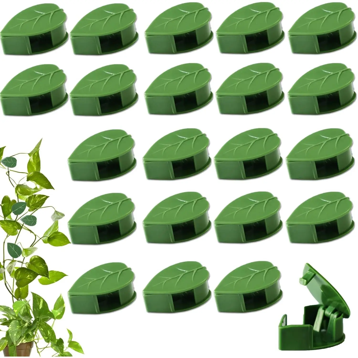60 count  Wall Clips with 72 count  Adhesive Sticker -  Climbing Wall Fixture Clips  Fixer Invisible Wall Vines Fixing Clips Self-Adhesive Hook  Clips