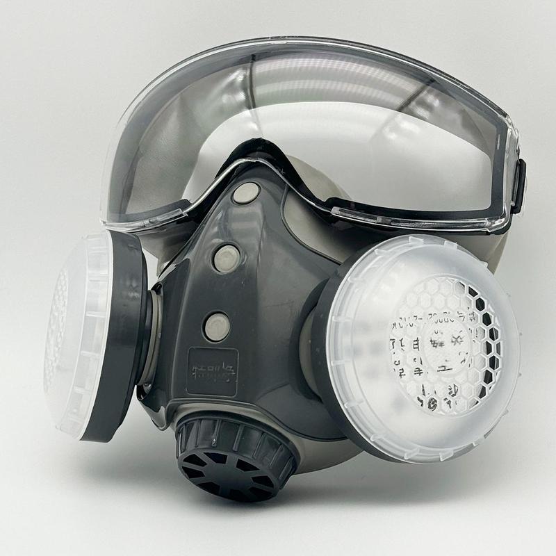 Dust-proof Integrated Respirator Mask, Reusable Half Mask with Goggles, Anti-dust Mask for Spray Painting & Woodworking Projects