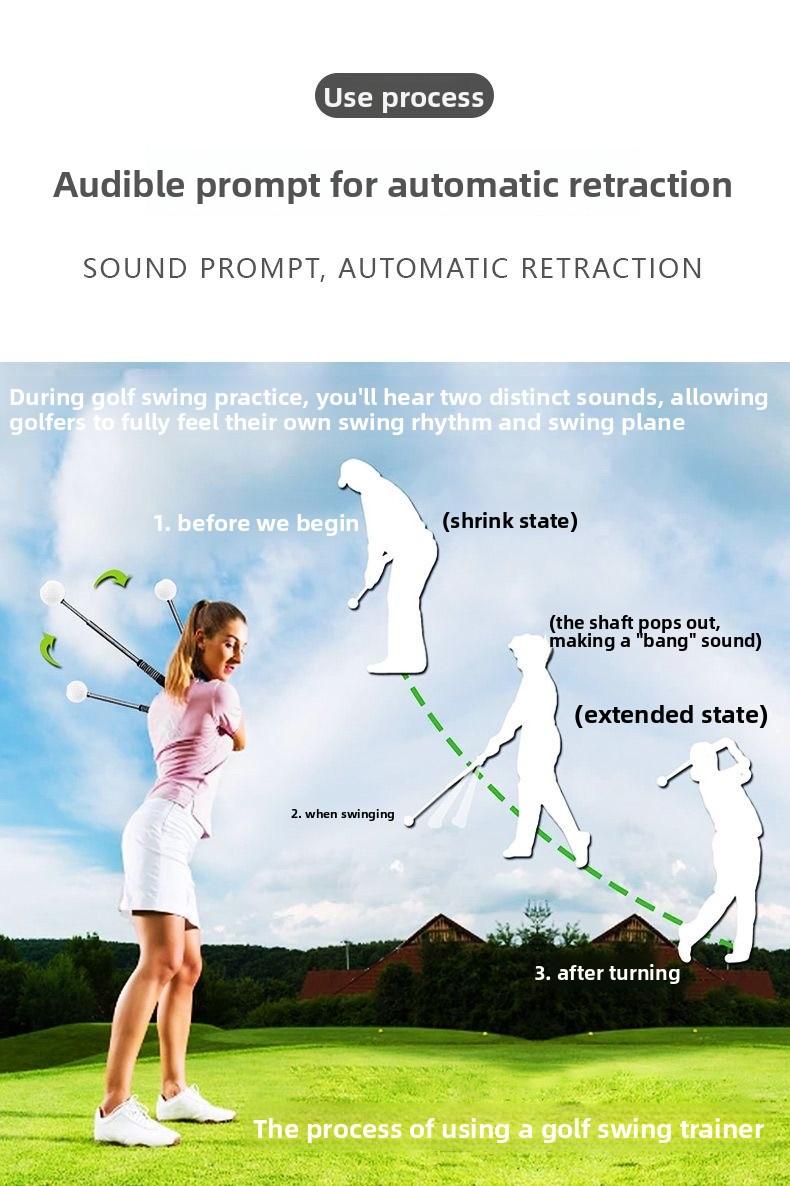 Telescopic Golf Swing Trainer - Swing Posture Aid & Training Stick (Ambidextrous / Universal for Left & Right-Handers)