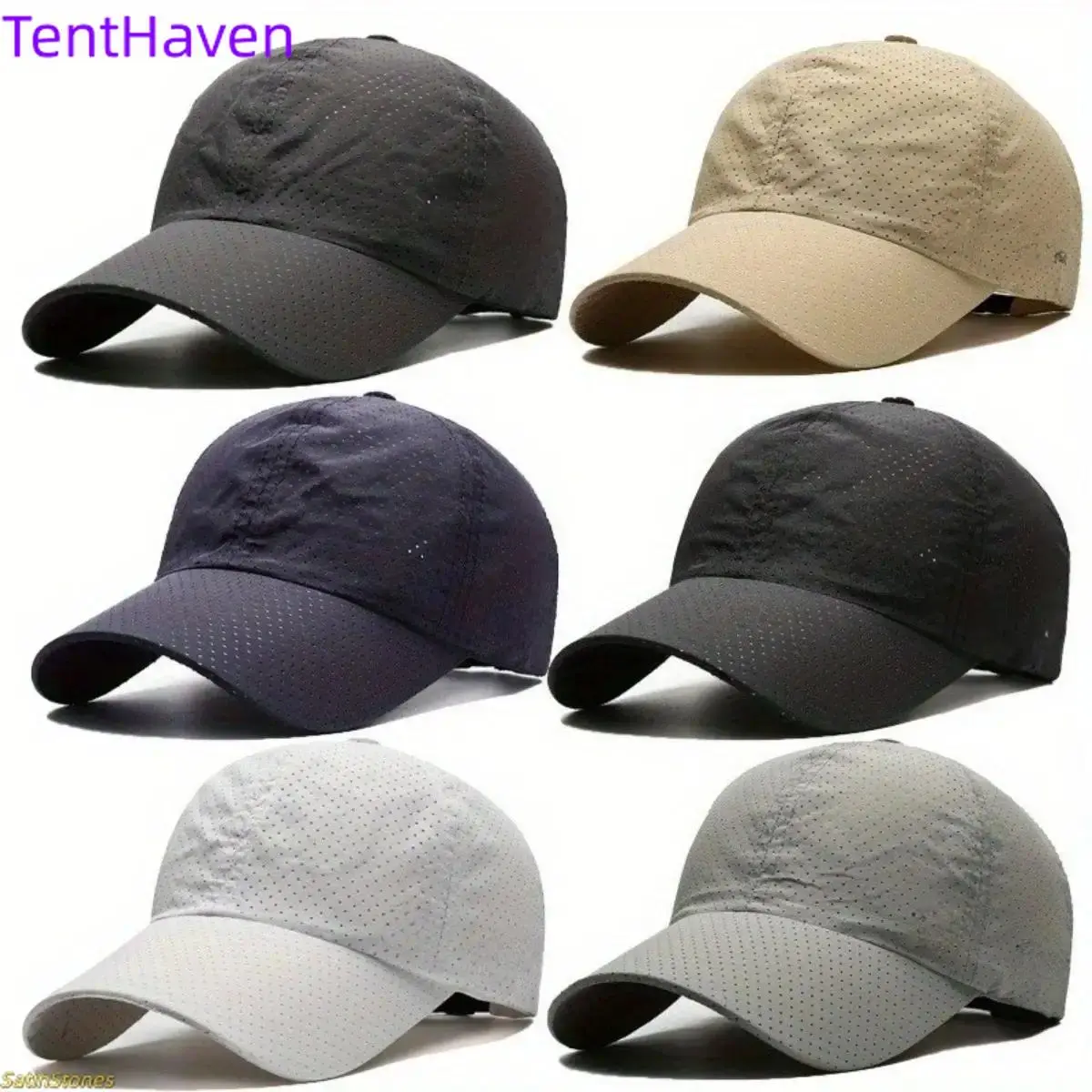 Men's 6-Pack Casual Baseball Caps - Quick-Drying, Lightweight Breathable Outdoor Hat, Outdoor Ventilated Cap for Sun Protection, Hiking