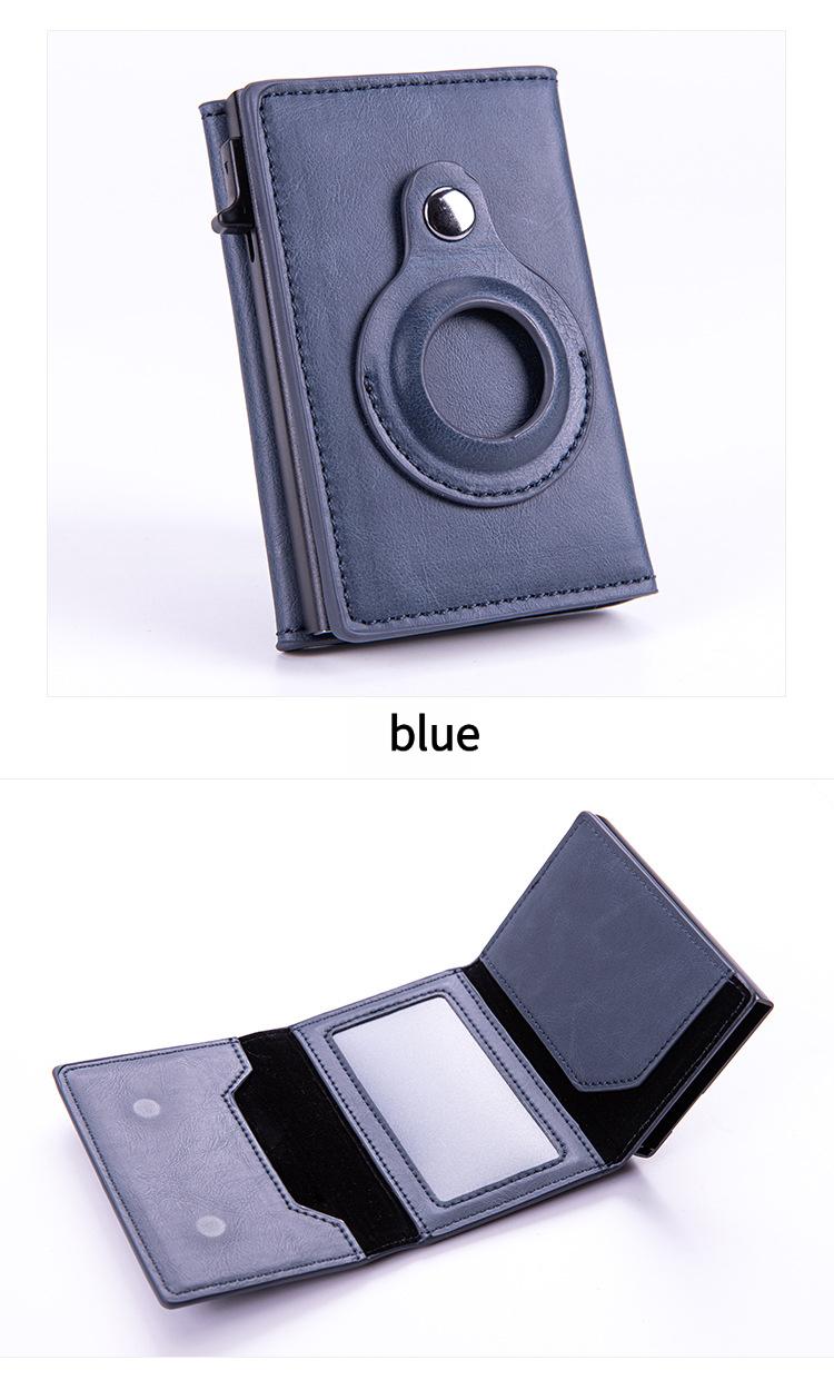 Mens Smart Wallet Card Holder for AirTag: Leather,  RFID Blocking, Slim, Carbon Fiber, Minimalist - 6-9 Card Capacity| ID Window| Cash Slot