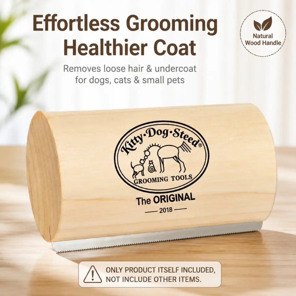 Ergonomic Pet Deshedding Brush for Dogs & Cats, Undercoat Grooming Comb for Short, Medium & Long Hair, Professional Pet Grooming Tool, Groomer Tools