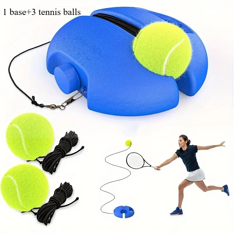 Tennis Trainer Single Tennis Training Base with Wire Tennis Practice Base Rebound with Rope Tennis Training, a portable tennis training tool that is perfect for beginners looking to improve their skills