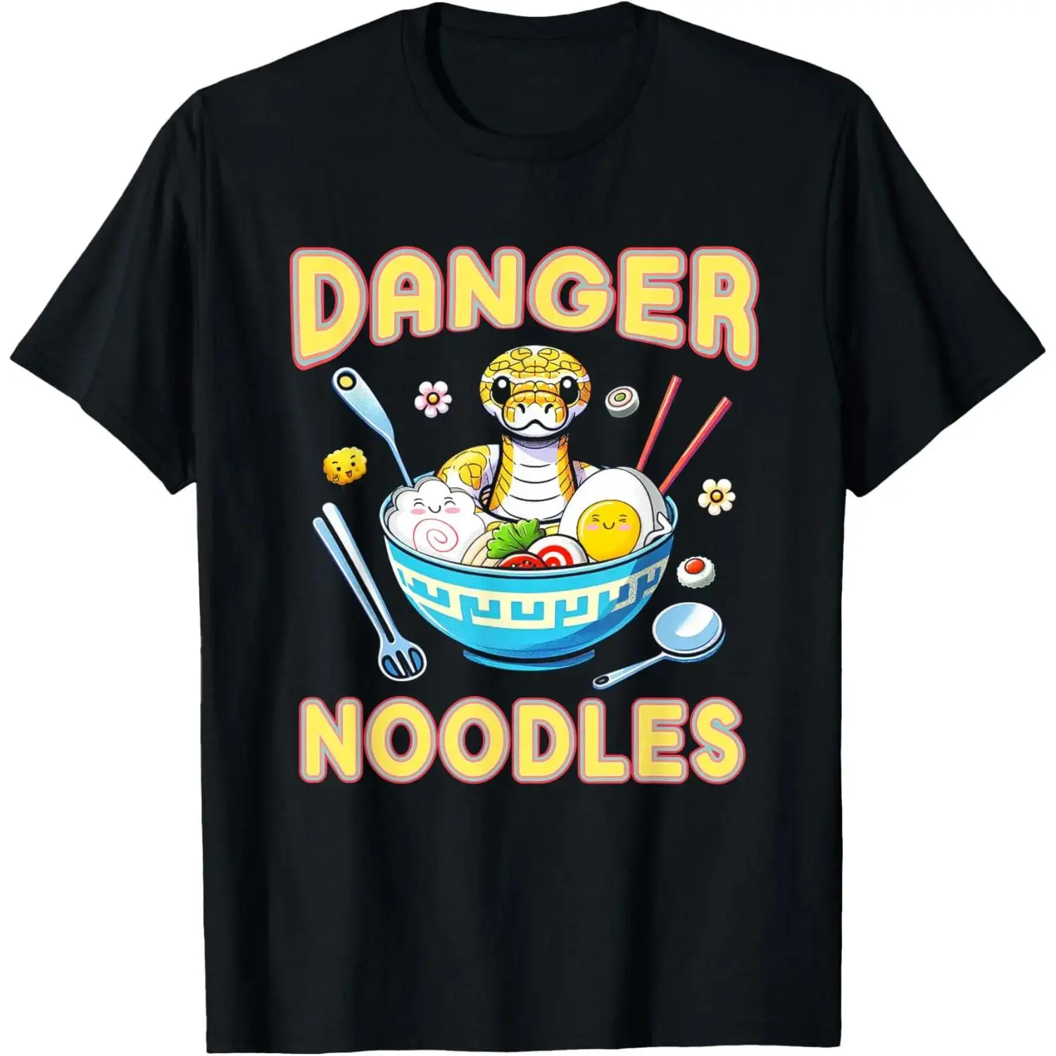 Men's Cotton Fabric T-Shirt - Natural Soft, Round Neck, Graphic, Short-Sleeve Fashion Top for Ball Python Snake Owners, Menswear Streetwear Casual Apparel