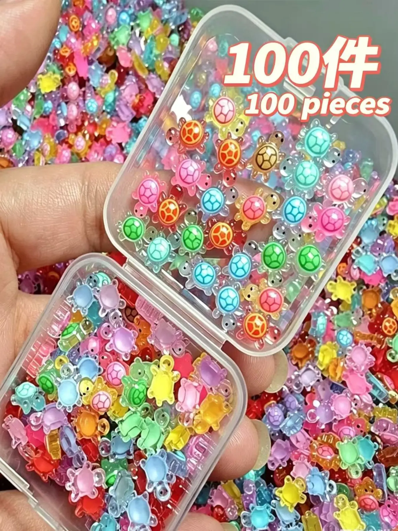 100 Night Glow Mini Turtle Models, Colorful Plastic Handmade Crafts, DIY Creative Projects, Party Decorations, Home Garden Accessories, Glow in the Dark