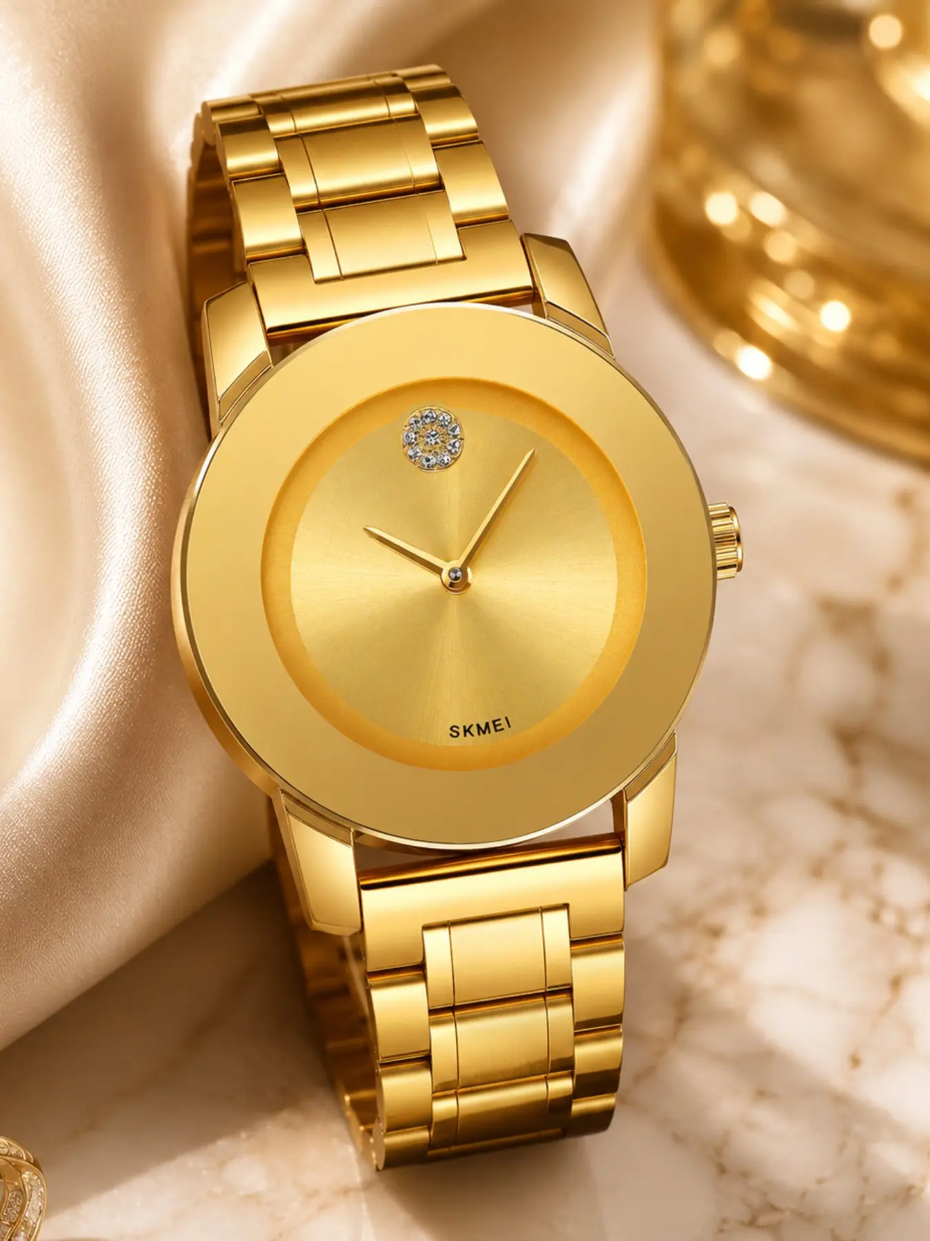 Skmei Elegant Quartz Watch, Stainless Steel Band, Analog Dial, Casual Style, Perfect for Dates & Office, Gift for Her
