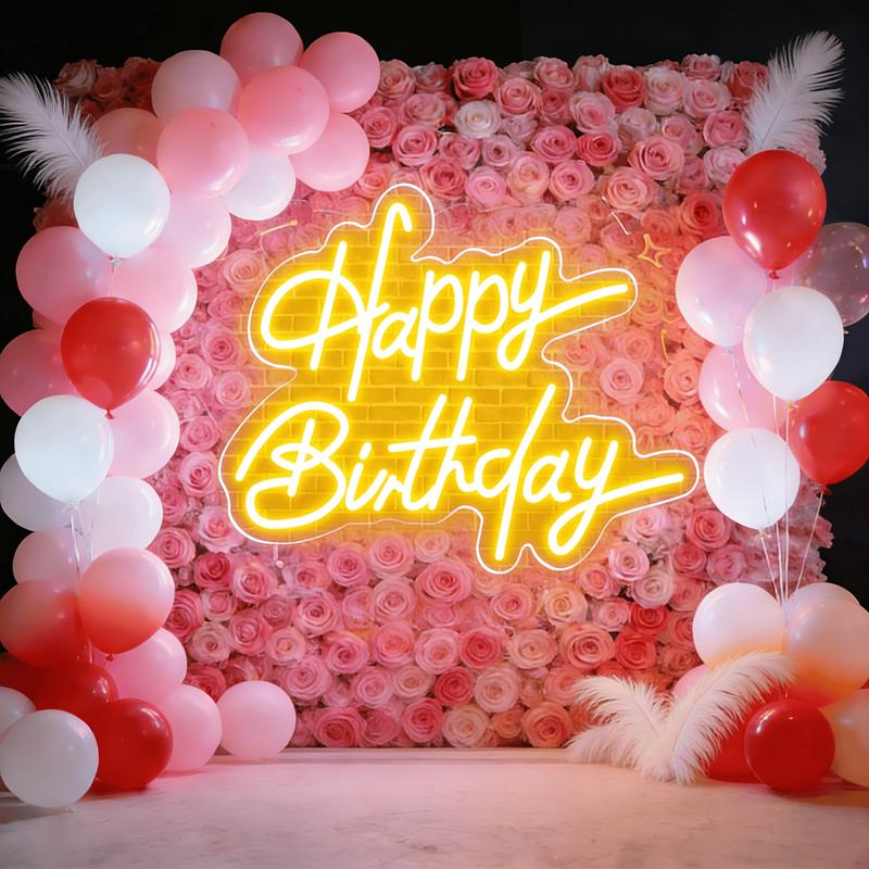Happy Birthday Neon Wall Decor, LED Lighting Signs Birthday Decor, Home Decor Birthday Lighting LED Signs, Perfect for All Parties - The Best Personalized Birthday Gifts for Girls and Boys (16 ", Warm White) Happy Birthday Neon Wall Decor, LED Lighting Signs Birthday Decor, Home Decor Birthday Lighting LED Signs, Perfect for All Parties - The Best Personalized Birthday Gifts for Girls and Boys (16 ", Warm White)