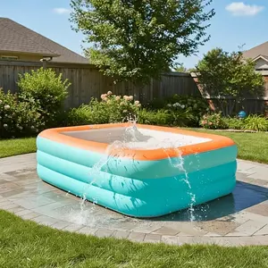 1pc New Three-Layer PVC Inflatable Swimming Pool, Large Inflatable Pool with Leak-Proof Seal, Portable And Foldable Design, for Indoor/Outdoor Use, Suitable for Lawns Or Patios, Essential for Summer Parties, Water Activities, Family Holiday Parties