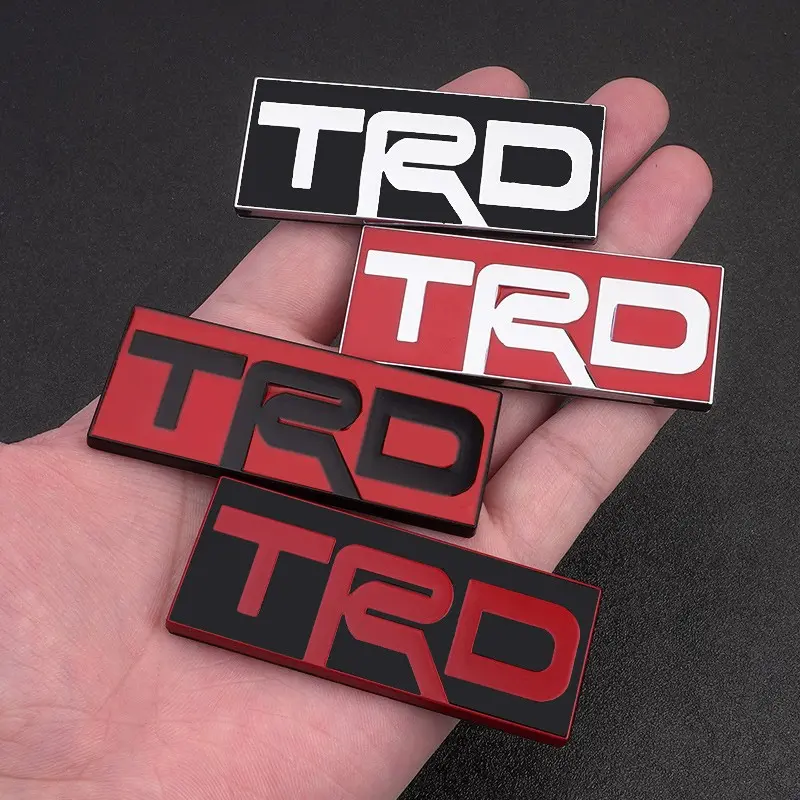 3D Metal Car Rear Trunk Sticker TRD Emblem Badge Decoration Accessories For Toyota TRD Corolla Yaris Aygo Prius CHR Camry Auris Avensis Land Cruiser