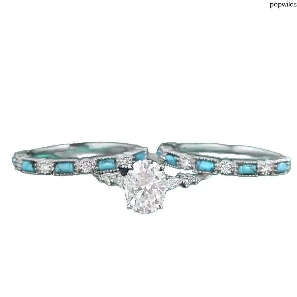 3-Piece Creative Stackable Ring Set for Women, Trendy Green Zircon and Oil Drip Jewelry, Elegant Daily Party Accessory, Creative Stack, Female Rings