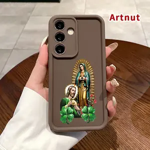 Phone Case Compatible with Samsung Galaxy S26 S23 Ultra S24 Plus S25 S22+ Plus Divine Holy Pair Pattern Shockproof Silicone TPU Bumper Drop Protection Cover Smartphone Casing