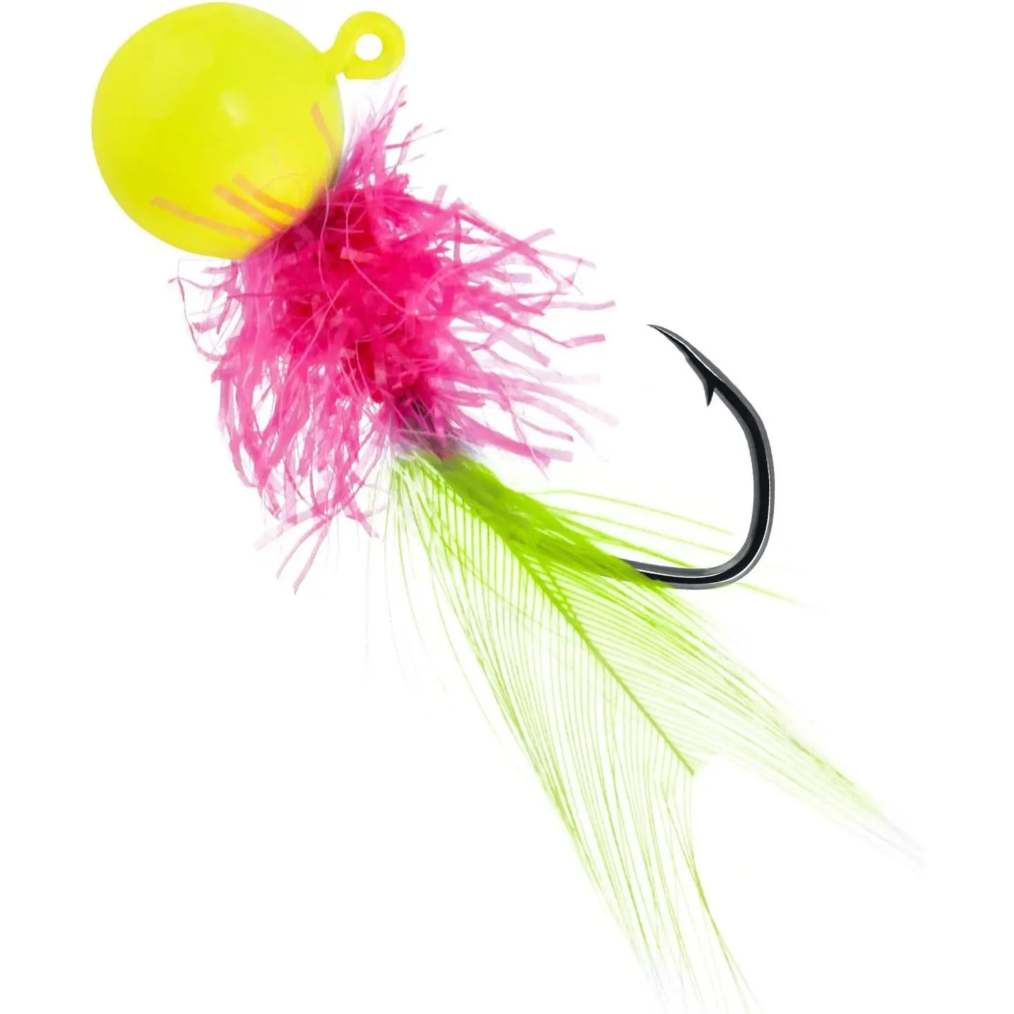 10 Pack Crappie Jigs Marabou Fishing Jig Heads Round Ball Hooks with  Hair for Bass Trout Panfish Bluegill Fishing Lures Freshwater