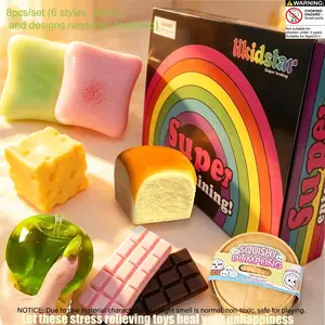 8pcs/set - Toast, Cheese, Chocolate and other stress relieving toys, blind box stress relieving toys, sensory sets, creative slow rebound toys, party gifts, a variety of different styles, let these stress relieving toys heal your unhappiness