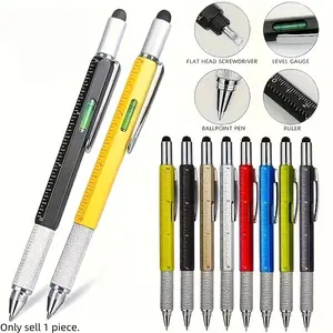6-in-1 multifunctional pen set, gifts for men-stylus, ruler, level, bottle opener, screwdriver, ballpoint pen, architectural drawing pen, New Year's gift/Christmas gift for men, for him, her boyfriend and grandpa.