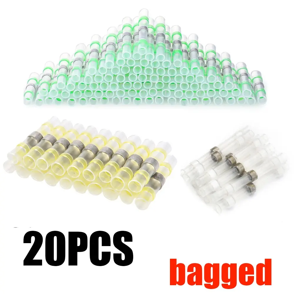 20pcs Waterproof Soldering Rings, Heat Shrink Soldering Rings, No Pressure Hot Shrink Connector Terminals, Home Furnishing Supplies