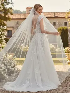 2M Premium White Tulle,Floor-Length Bridal Veil with Attached Comb,deal for Church Weddings, Beach Ceremonies, and Engagement Photoshoots,Easy to Wear,The Perfect Choice for Brides