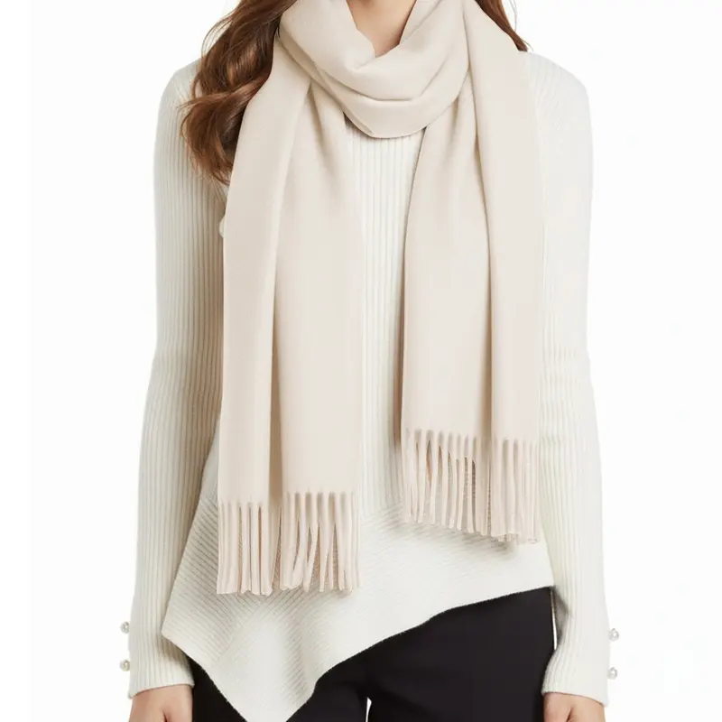 Women's 220g Cashmere Blend Shawl Scarf | Winter Wrap Cover Up | Travel Fashion Accessory