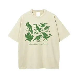 "Migration Is Natural" Anti ICE Shirt S~3XL Oversize Unisex Washed T-Shirt for Women and Men's Unisex Fit Oversize Streetwear Super Soft Pre-Shrunk