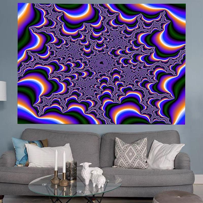 Psychedelic Swirl Design Tapestry, Tapestry Wall Hanging, Vibrant Polyester Wall Art for Living Room, Bedroom, Dorm Decor, Home Bedroom Decor, Perfect Birthday Gift, with Installation Kit