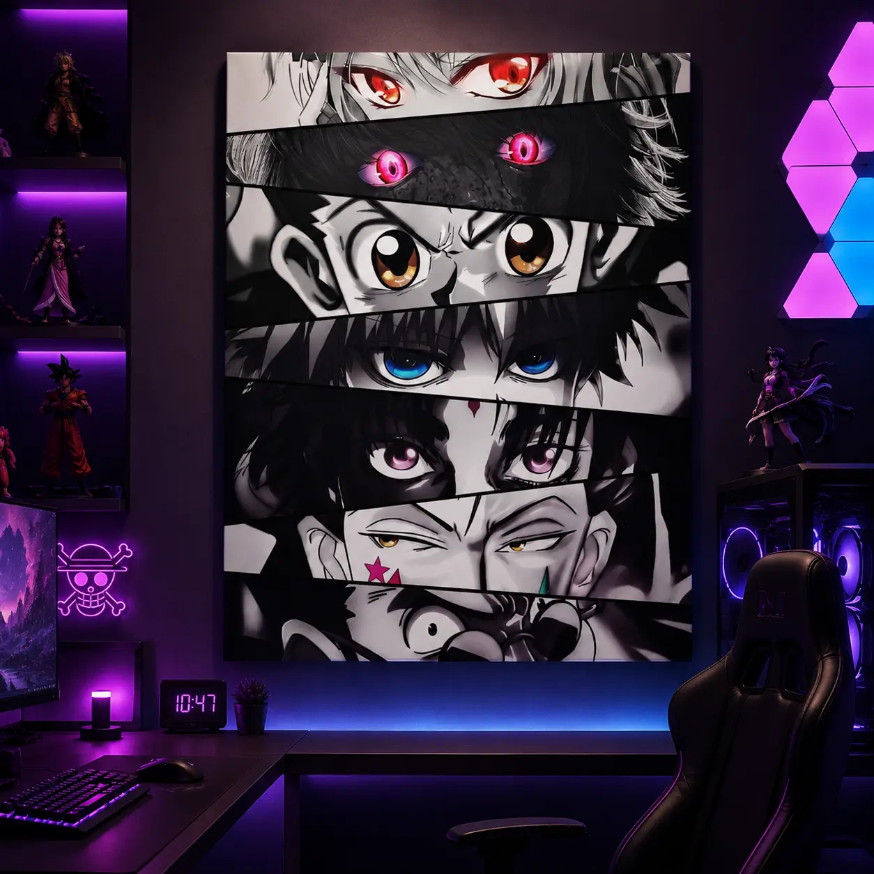 Hunter x Hunter Gon And Killua Eyes Poster, Anime Canvas Wall Art Print, Japanese Aesthetic Artwork, Gaming Room Bedroom Decor, Gift For Anime Fans