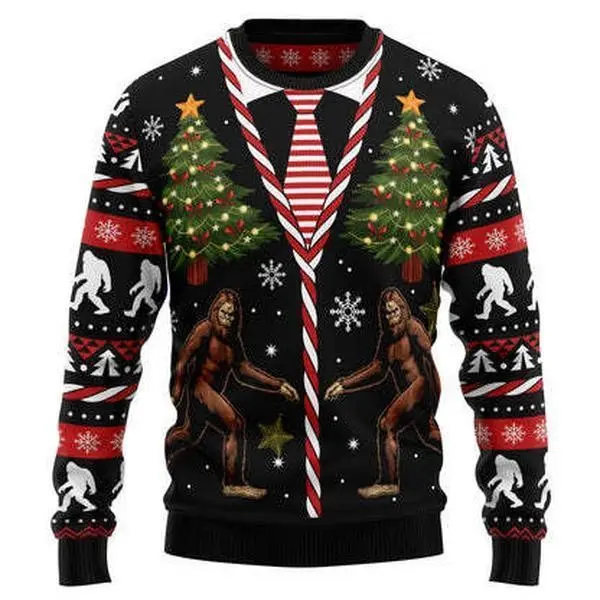 Vintage Bigfoot Christmas Sweater, Funny Ugly Christmas Party Sweater, Trending 2025 Ugly Sweater, Gift For Christmas, Gift For Him or Her