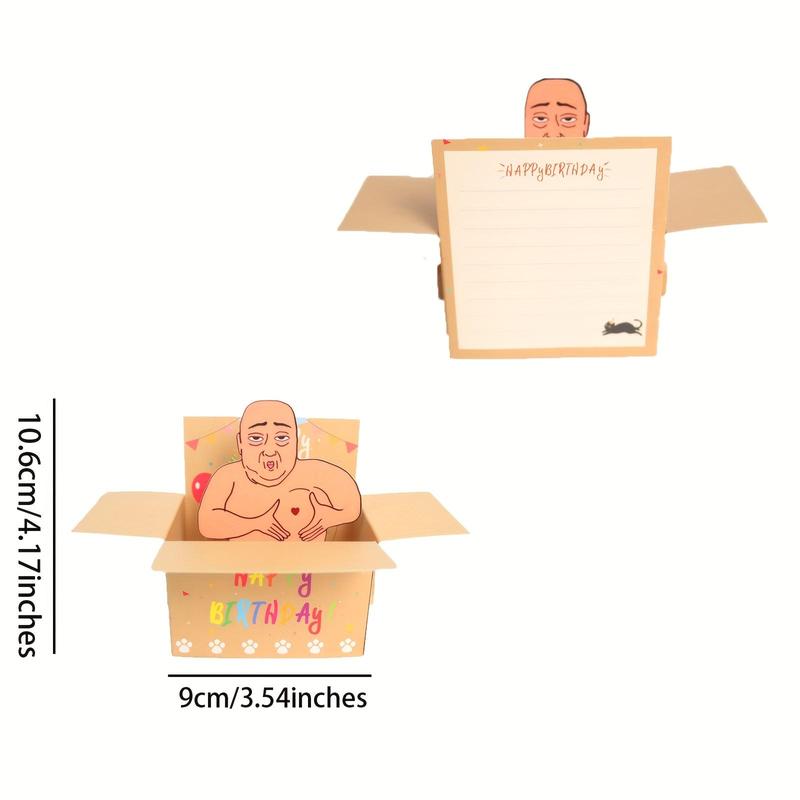 Happy Birthday Pop-Up Card, 3D Character Design Birthday Greeting Card with Heart Balloons & Confetti, Gift Card for Birthdays, Anniversaries, Party Invitations, Fun Party Cards