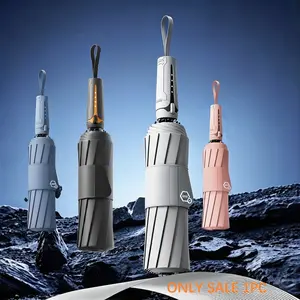 New Automatic Umbrella with Cool Mechanical Handle, One-Touch Open/close, Easy Folding, UV Protection, Ideal for Business, Leisure, Golf, Travel