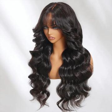 Layer Cut Body Wave With Bang 360 Invisi Strap Lace Frontal Wig Glueless Salon Hairstyles SpringStatements