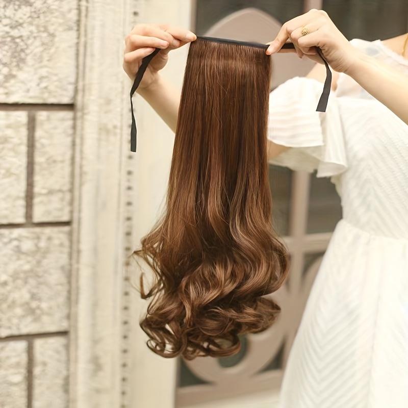 Wig ponytail long curly hair wig ponytail long wavy ribbon ponytail
