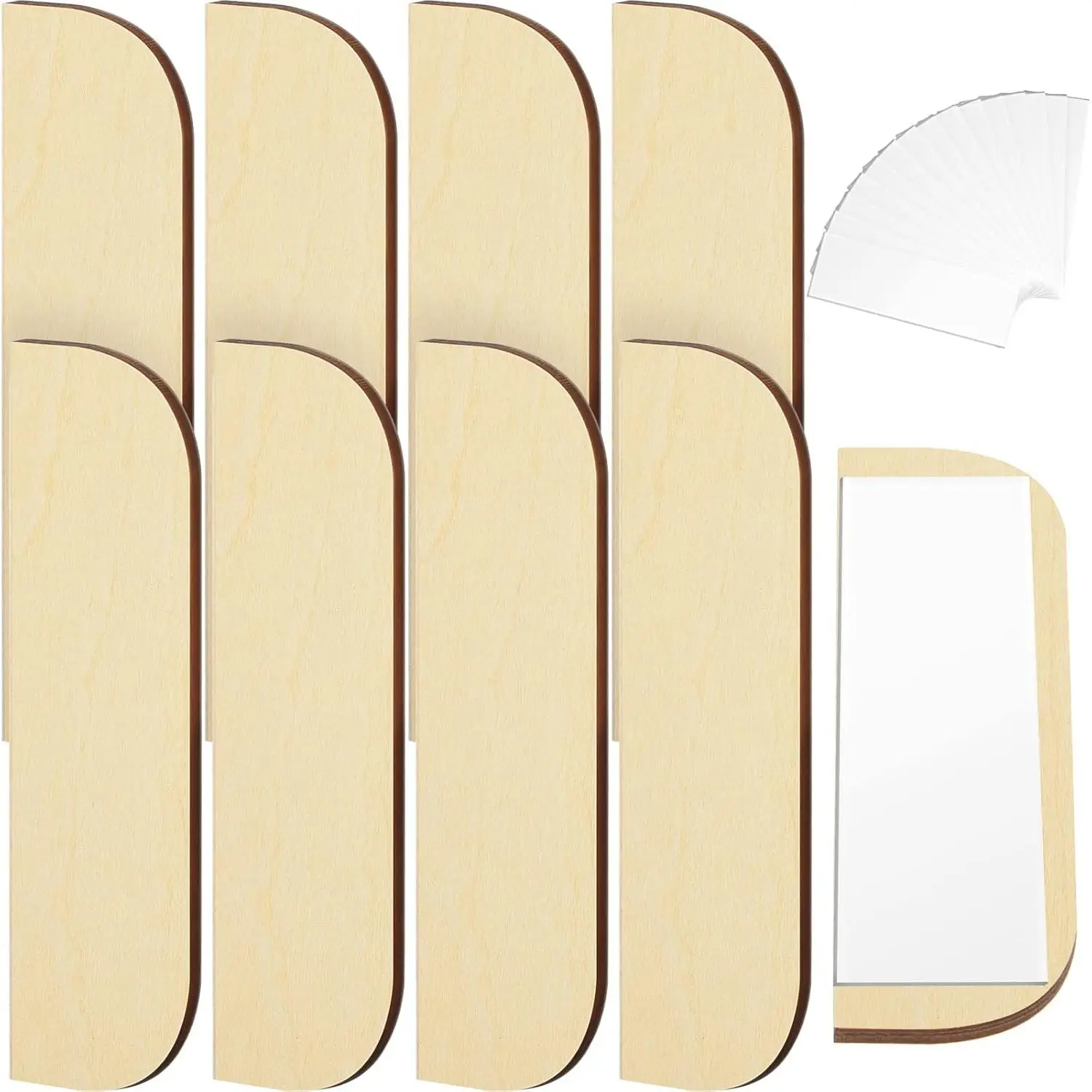 8 Pack 3.5 Inch Hinge Repair Wooden Plate Door Hole Cover Plate Wooden Hinge Filler  Repair Kit Kitchen Cabinet Hinges Cabinet Door Blanks with Double Sided Tapes