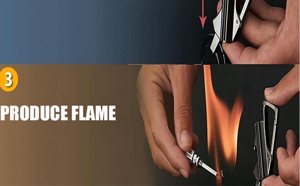 Permanent Match Infinity Lighter, Reusable Waterproof Flint Fire Starter with Keychain and Bottle Opener, Windproof Metal Kerosene Lighter for Outdoor Camping Hiking Survival (Not Include Lighter Fluid)