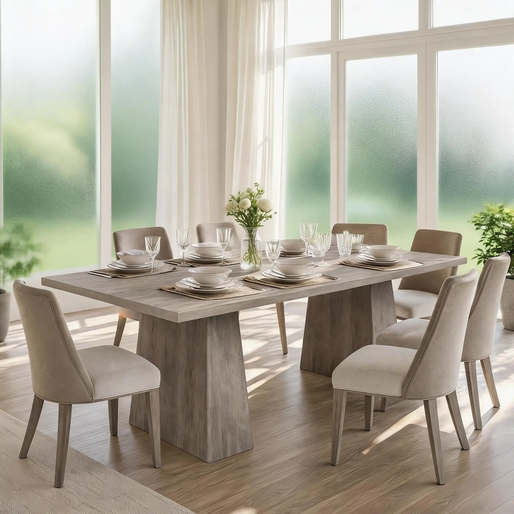 Modern Rectangular Dining Table for 6-8 - Durable Wood Construction, Heavy Duty Legs, Spacious Top, Perfect for Dining Room or Kitchen, Only Table