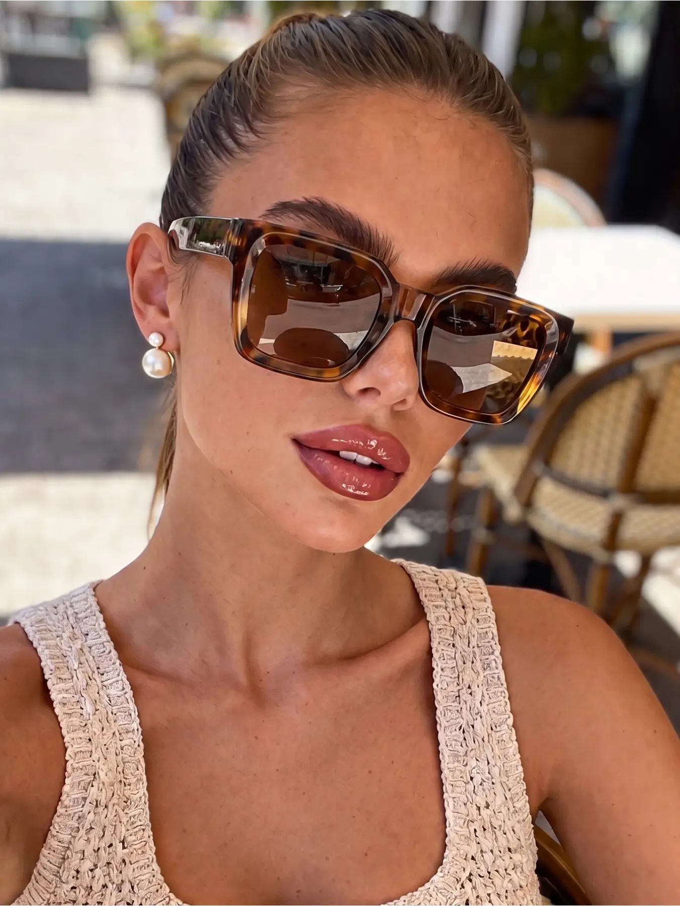 1 pair of men's and women's leopard print square glasses, suitable for outdoor activities, daily life, travel, clothing accessories, beach vacations, street style accessories, and sports.