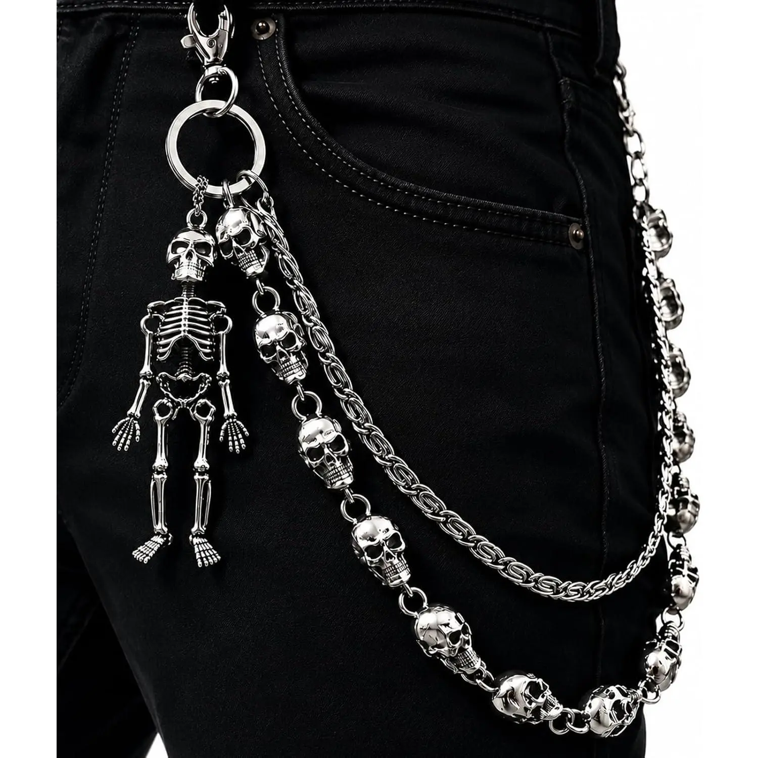 Wallet Chain -Chains for Pants Jeans Purse Bag, Punk Gothic Style,Suitable for Parties/Stage Performances/Everyday Wear, emo Y2K Goth Accessories