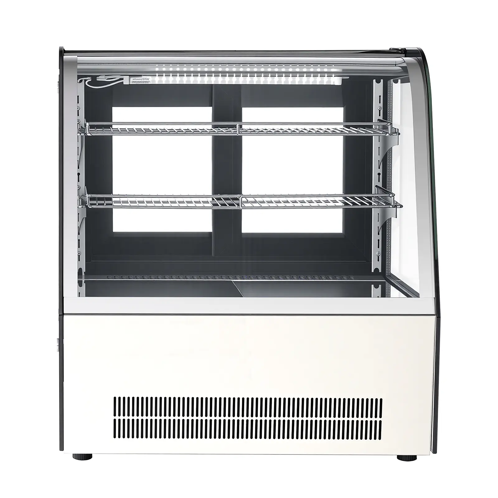 Refrigerated Display Case, 4.2 Cu ft/105 L Volume Capacity, 194W Power, Stainless Steel + Tempered Glass Construction, With LED Lighting
