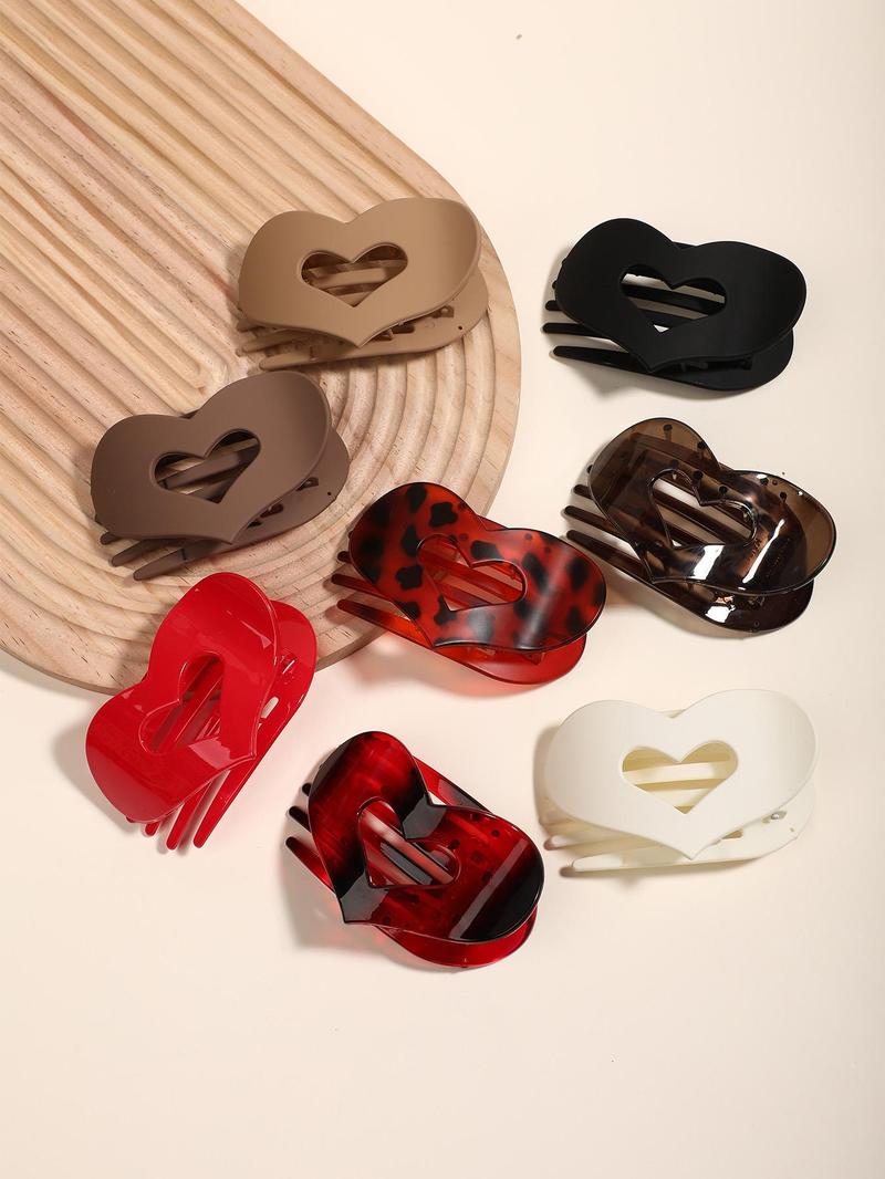 Heart Shaped Hair Claws, Hair Claws Set, Casual and Versatile Hair Accessories for Women, Minimalist Headwear Suitable for Thick Hair, Fashion Hair Accessories for Party, Daily Clothing Decor