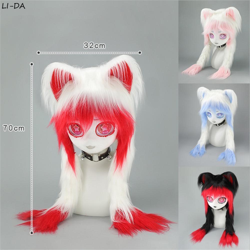Fursuit Kigurumi Head Mask Furry Cosplay Costume Head Base Comiket Furries Rubbit Doll Cat Doll Kig Costume Lolita Cat Ears Head