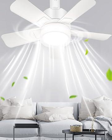 Large Ceiling Fans with Lights and Remote/APP Control, Indoor Outdoor Black Ceiling Fan for Kitchen, Living Room, Patio, 6 Speeds Reversible Quiet DC Motor, 8 Blades