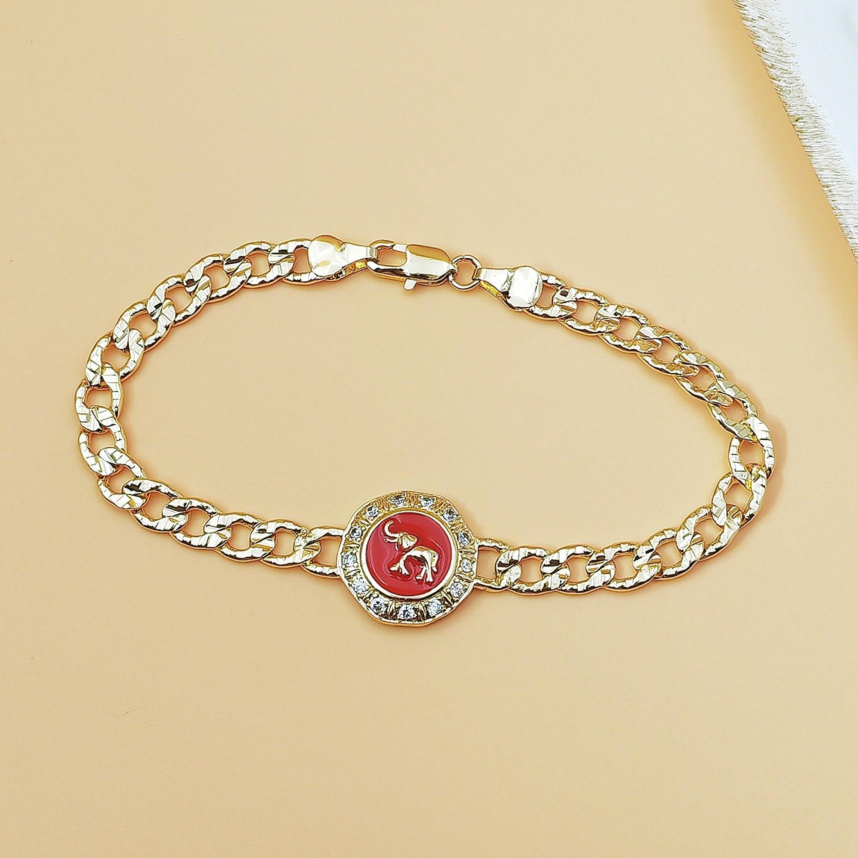 Lucky Elephant Cuban Link Bracelet for Women Enamel Elephant Charm with Paved CZ Stones Hip Hop Trendy Aesthetic Jewelry Unique Stackable Accessory for Streetwear Daily Outfits & Parties