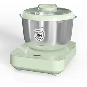 Electric Dough Maker with Ferment & Weighing Function, 5.2QT Dough Mixer with 304 Stainless Steel Bowl, Flour Kneading Machine for Pizza Bread Maker, Microcomputer Timing, -up  Panel