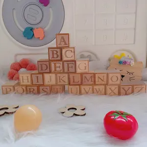 Nordic Style Three-Dimensional Wooden Block Ornaments with English 26 Letters, Can Be Combined to Form Names, Home Crafts Ornaments, Wedding Photography Props
