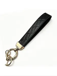 Style Car Keychain Wrist Strap, Leather, Anti-Loss Design, 2 Key Rings, D-Shaped Ring, Perfect Gift for Family and Friends