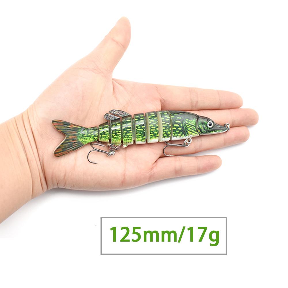 9 Segments Jointed Fishing Lure 130mm 17g Hard Bait Sinking Swimbait Realistic Multi Jointed Lure for Pike Bass Musky Freshwater Fishing Lures