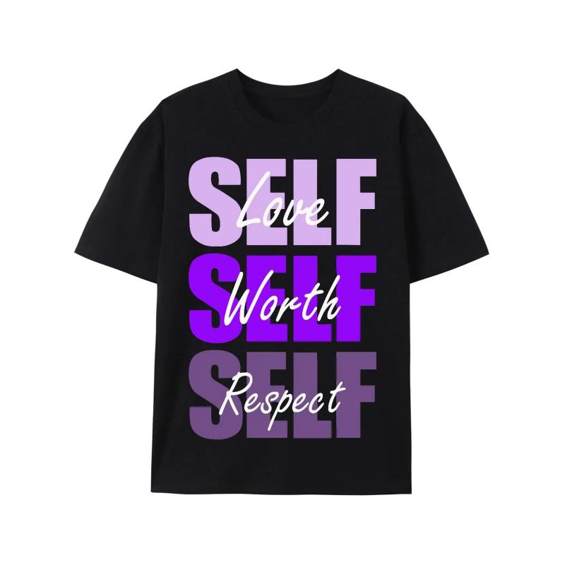 Purple Self-ish Purple Color Graphic T-Shirt