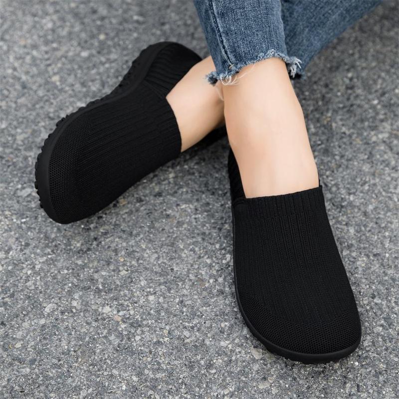 Women's Slip-On Barefoot Flats Casual Fashion Comfortable Shoes Lightweight Breathable Knitted Material Zero Drop Anti-slip Sole Minimalist Walking