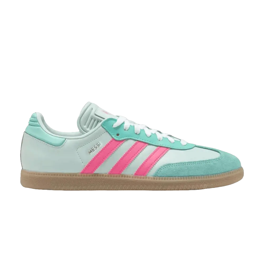 Lionel Messi x adidas Samba J 'Halo Mint Lucid Pink' (Unisex) Halo Mint/Lucid Pink/Gum 4 sneakers KI8505